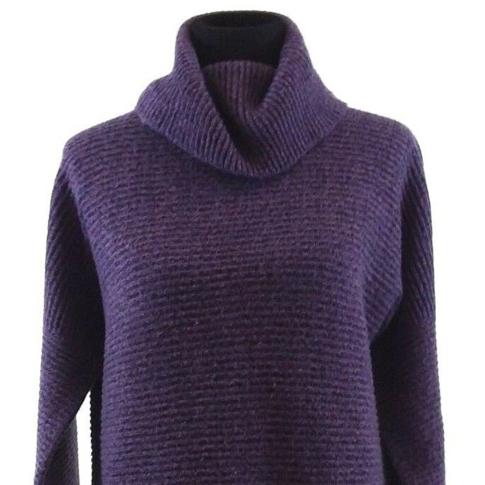 BLUE SEVEN Purple Acrylic Cowl Neck Sweater